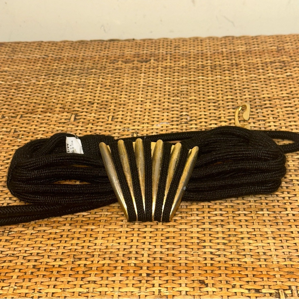 Vintage ROC Women’s OS Brass Seashell Shape Woven Belt Glamorous Disco Punk Y2K